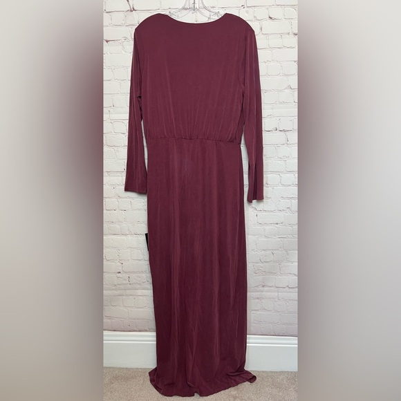 Lulus Endless Poise Mauve Long Sleeve Surplice Tulip Maxi Dress - Picture 8 of 16